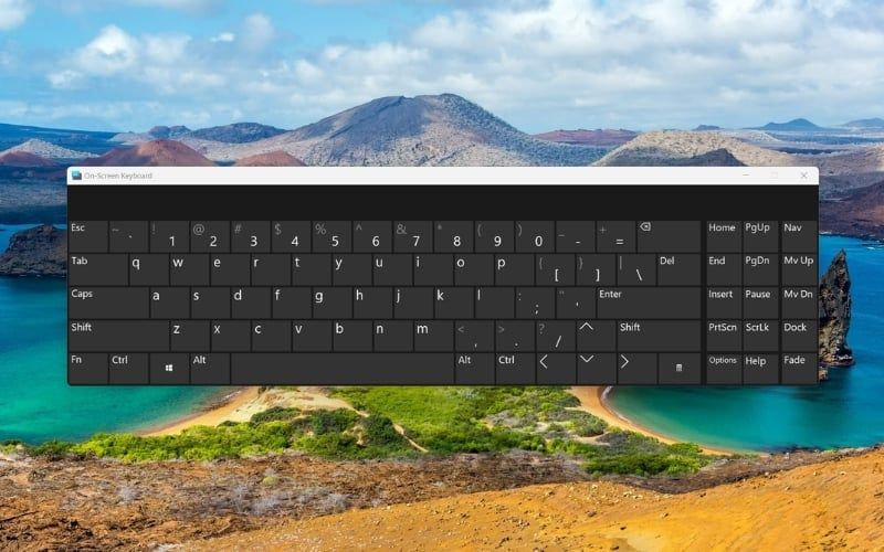 Mở bàn phím ảo để kiểm tra lỗi