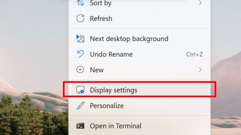 Chọn Display settings