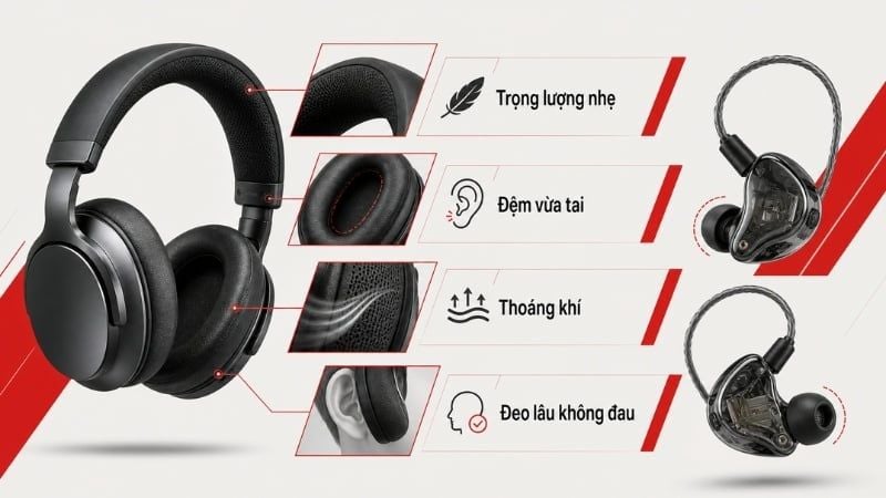 Thiết kế công thái học và trọng lượng phù hợp