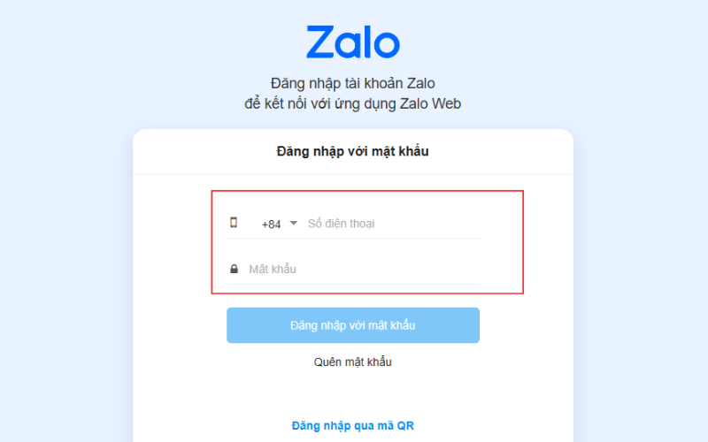 Nhập đúng số điện thoại và mật khẩu của tài khoản