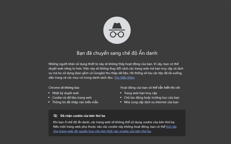 Nhấn tổ hợp phím&nbsp;Ctrl + Shift + N để mở chế độ ẩn danh khi dùng máy lạ