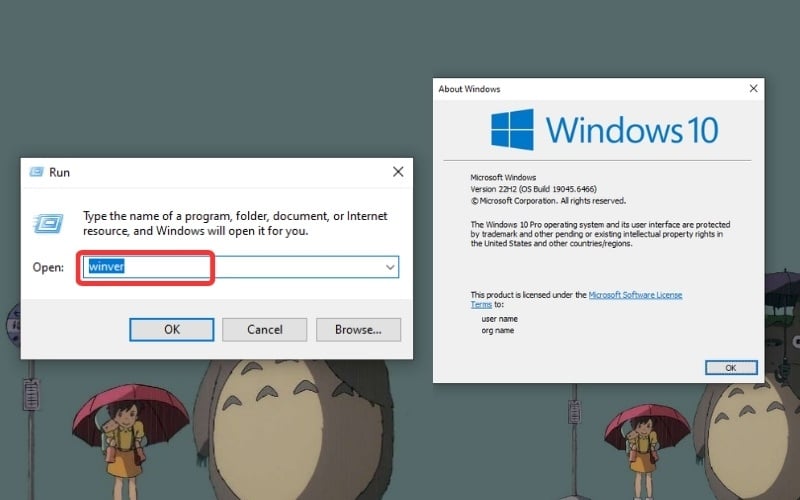 Kiểm tra phiên bản Windows trên máy tính Acer bằng winver