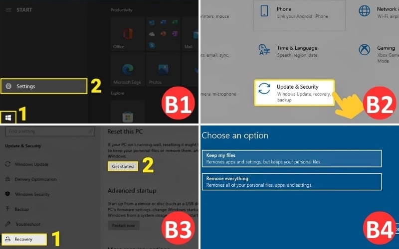 Cách khôi phục cài đặt gốc sau khi reset máy trong&nbsp;Acer Recovery Management