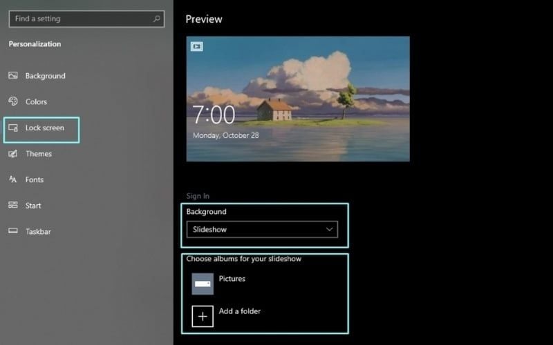 Chọn chế độ phù hợp tại phần Background