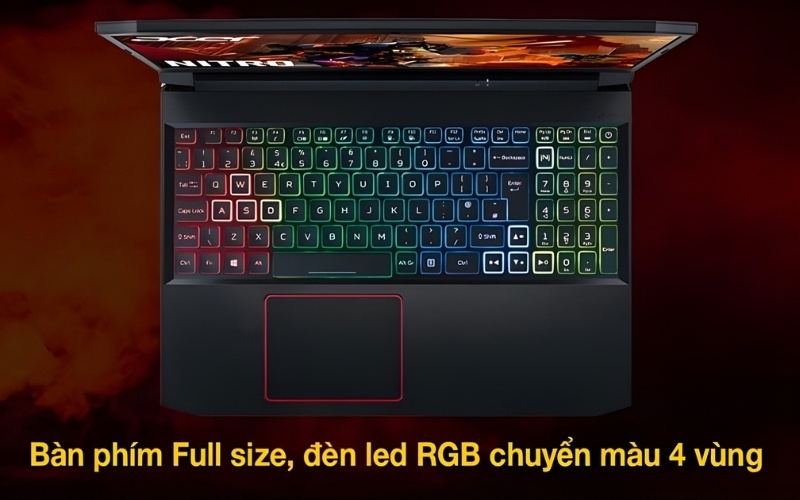 Đèn nền bàn phím RGB theo vùng