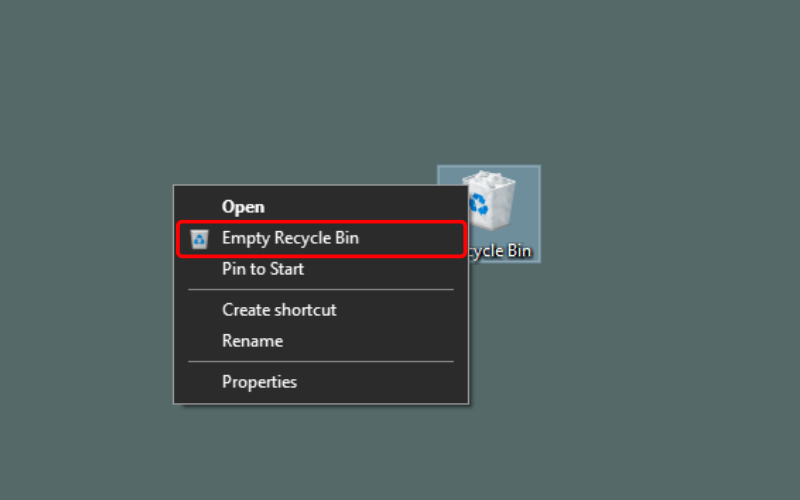 Làm trống Thùng rác Recycle Bin