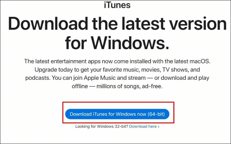 Cài iTunes hoặc Apple Devices trên laptop Windows nếu máy chưa có.