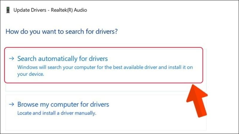 Chọn Search automatically for drivers