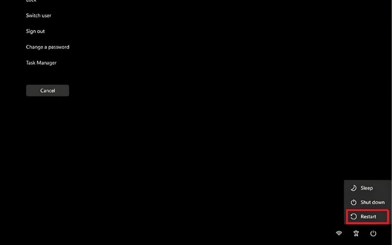 Sử dụng tổ hợp phím Ctrl + Alt + Delete khởi động lại laptop khi máy bị đơ