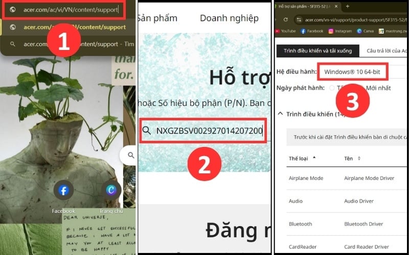 Cách tra cứu và tải Driver chính xác từ website Acer