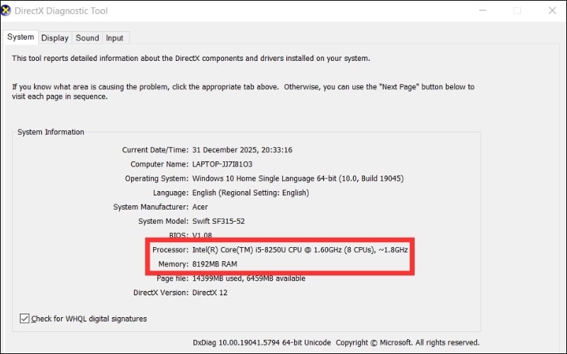 Sử dụng công cụ có sẵn trên Windows