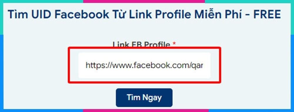 Tìm kiếm UID Facebook bằng web hỗ trợ