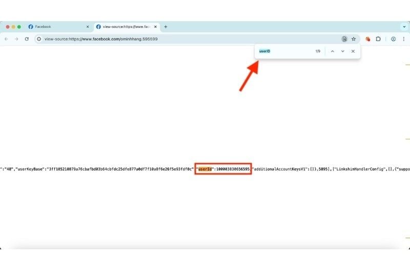 Tìm UID Facebook bằng cách xem mã nguồn Trang
