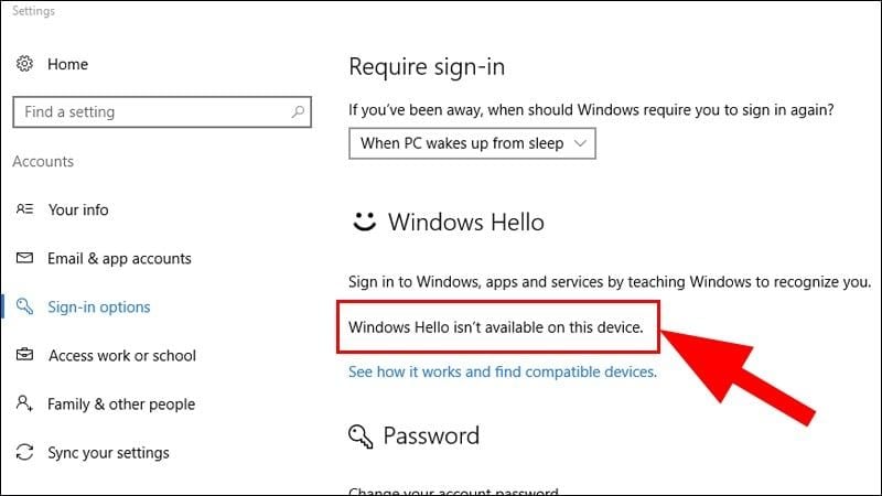 Cách mở máy tính bằng&nbsp;Windows Hello
