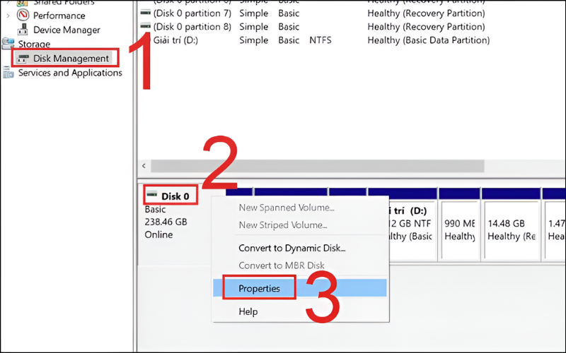 Kiểm tra ổ cứng lưu trữ dữ liệu trên laptop