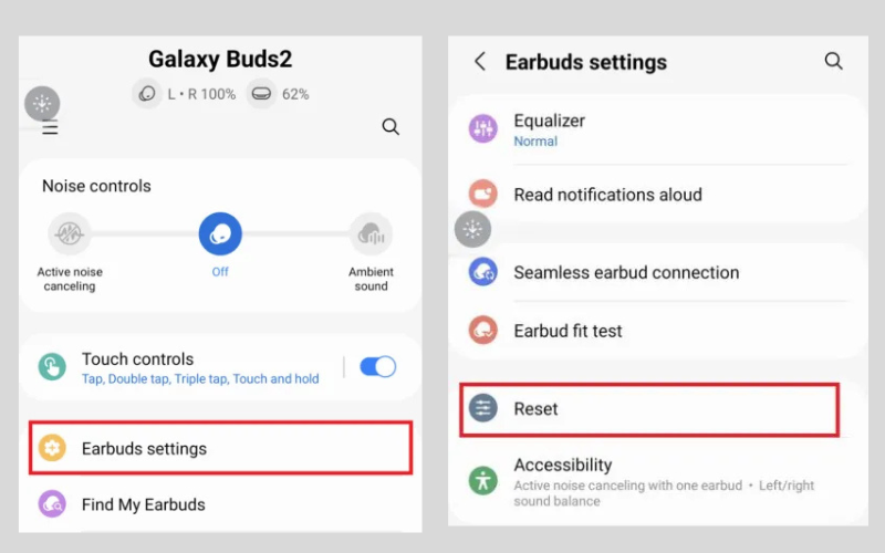 Reset tai nghe Samsung Galaxy Buds