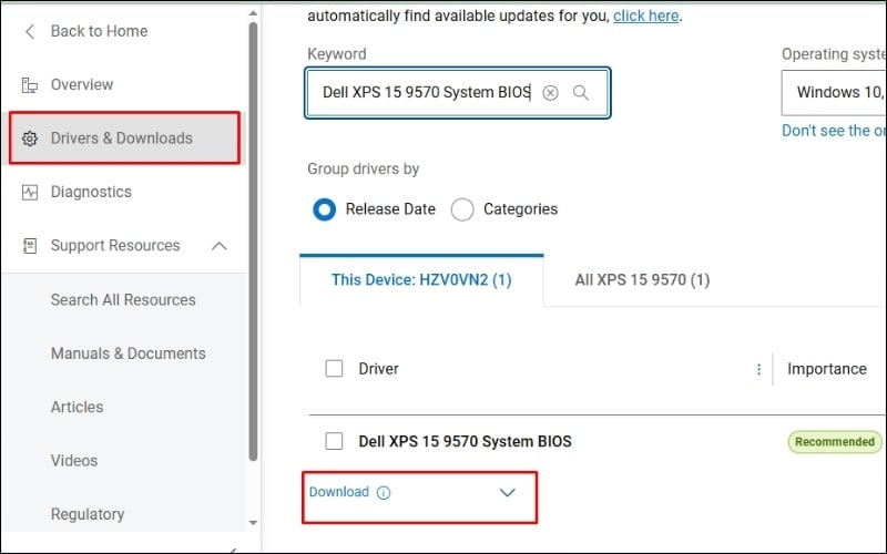 Cập nhật BIOS laptop