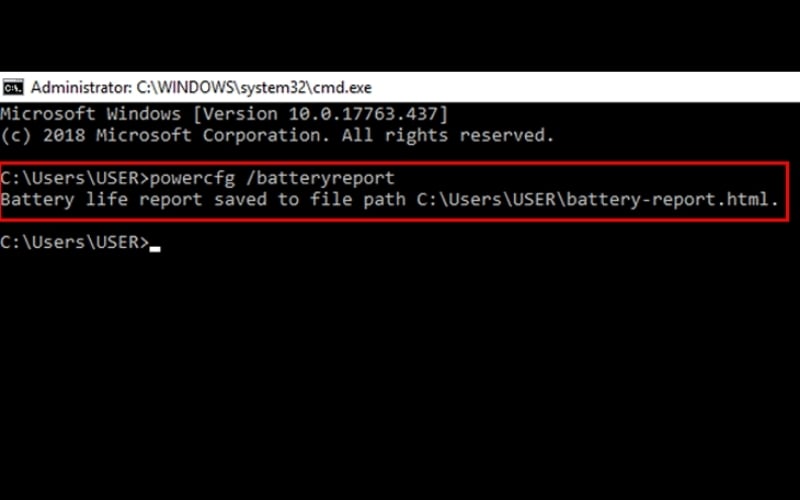Kiểm tra độ chai pin của laptop trên Windows