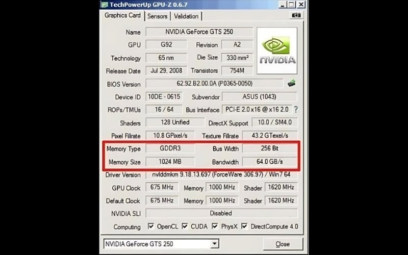 Kiểm tra thông số card đồ họa trong phần mềm GPU-Z