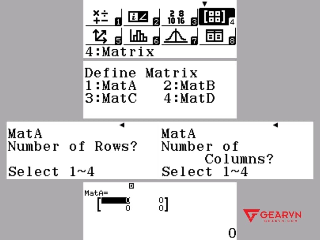 Tính ma trận trên máy tính Casio - GEARVN