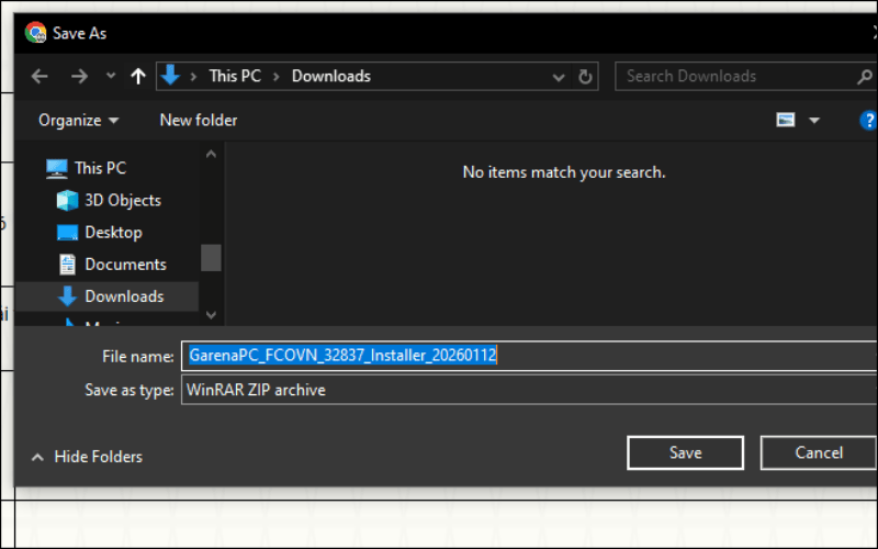Chọn vị trí lưu file cài đặt trên máy tính và nhấn Lưu
