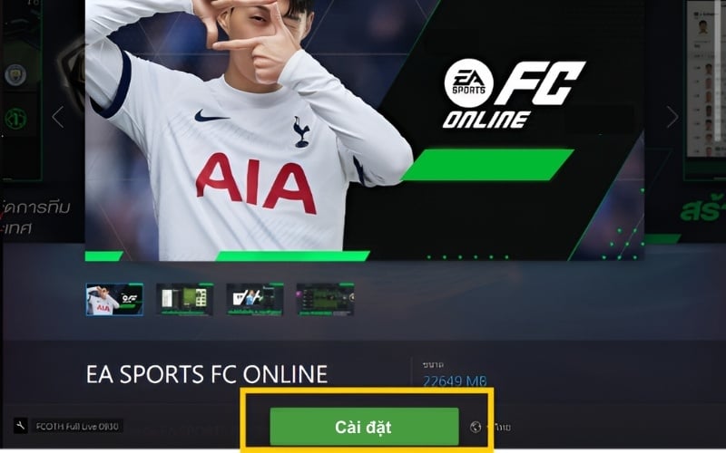 Cài đặt FC Online trực tiếp trong giao diện FC Online của Garena PC