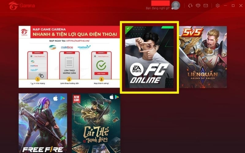 Sử dụng Garena application để tải FC Online 4 trên Windows 10
