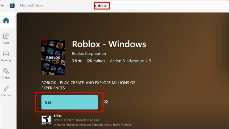 Nhấn Get để tự động cài đặt