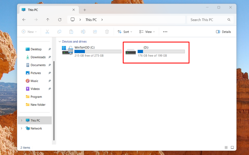 Đảm bảo ổ cứng trống ít nhất&nbsp;110GB