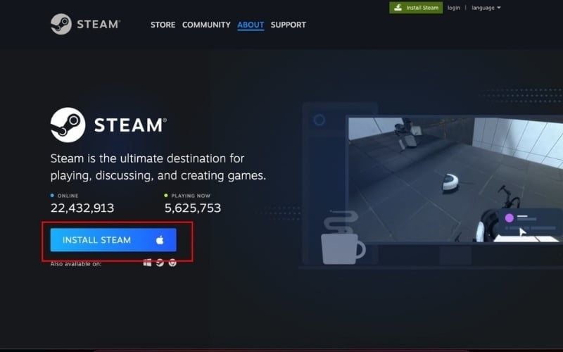 Tải ứng dụng Steam về laptop và tạo tài khoản