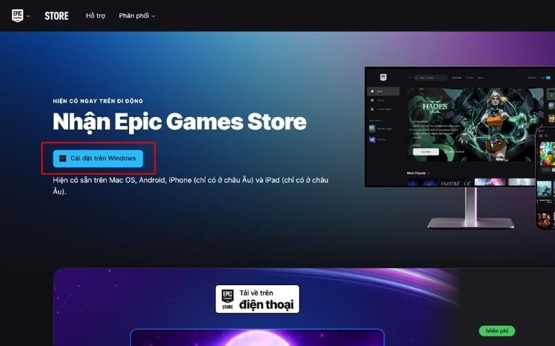 Tải Epic Games Store về laptop và đăng nhập tài khoản