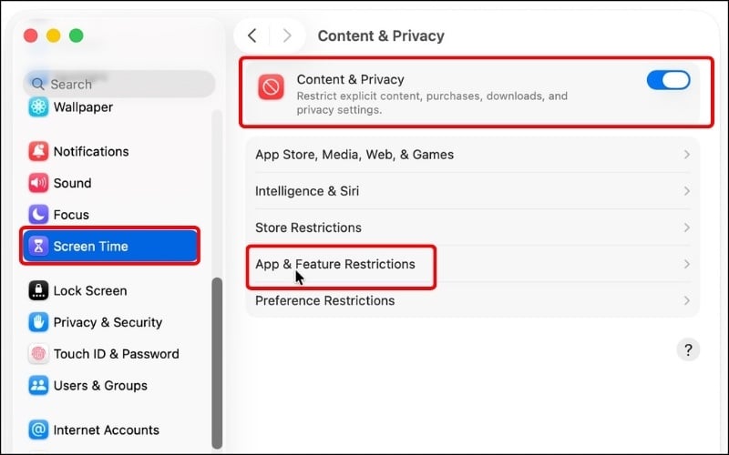 Sử dụng Screen Time để khóa camera