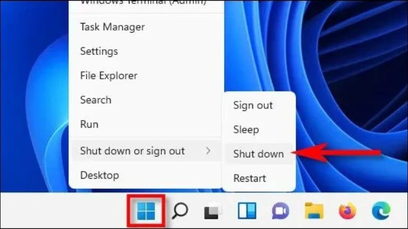 Sử dụng menu nhanh Windows + X
