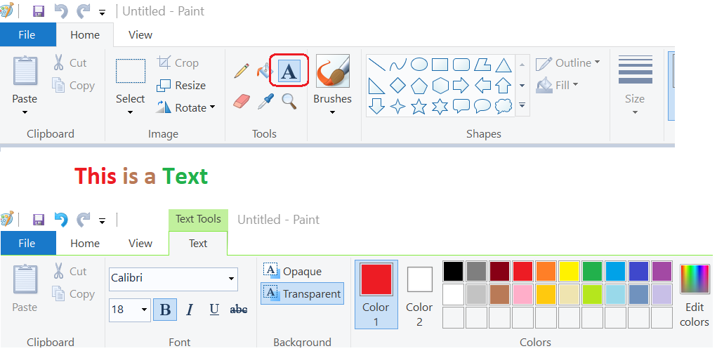 Thêm chữ vào ảnh bằng phần mềm Paint