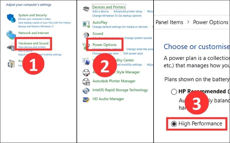 Tối ưu phần mềm bằng cách thiết lập High Performance trong Power Plan