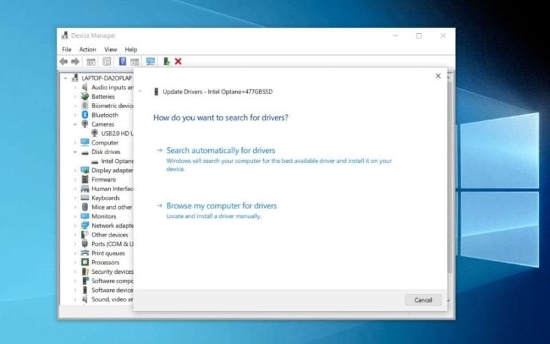 Sử dụng trình quản lý Device Manager của Windows để nâng cấp hiệu quả