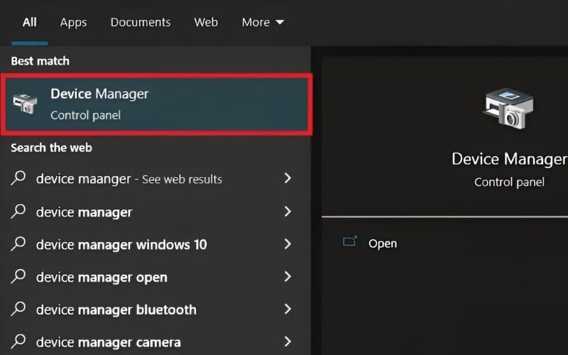 Chọn Device Manager