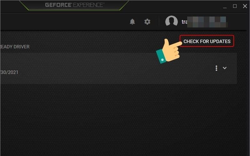 Nhấn Check for updates