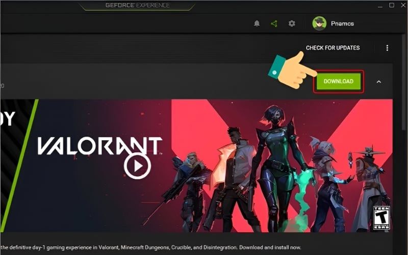 Tải xuống bản cập nhật nếu có