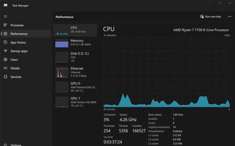 Kiểm tra hiệu năng máy tính&nbsp;sau khi update driver