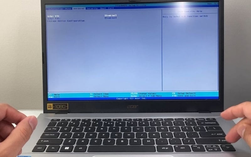 Vào BIOS để kiểm tra chính xác các thông số kỹ thuật của CPU,...