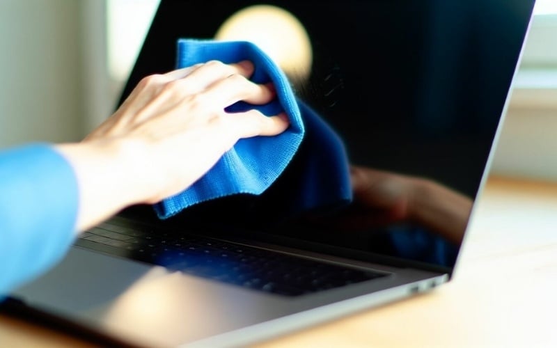 Khăn vải Microfiber&nbsp;dùng để lau màn hình và vỏ nhựa mà không gây xước răm