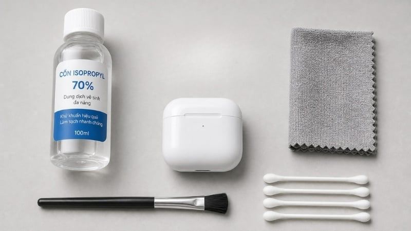 Chuẩn bị đúng dụng cụ vệ sinh sẽ giúp làm sạch AirPods