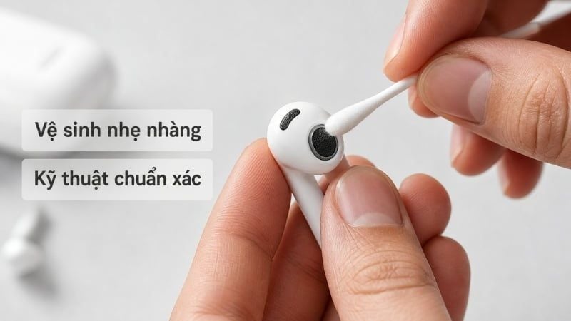 Vệ sinh AirPods đúng cách tại nhà