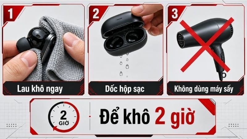 Hướng dẫn xử lý khi AirPods bị vào nước