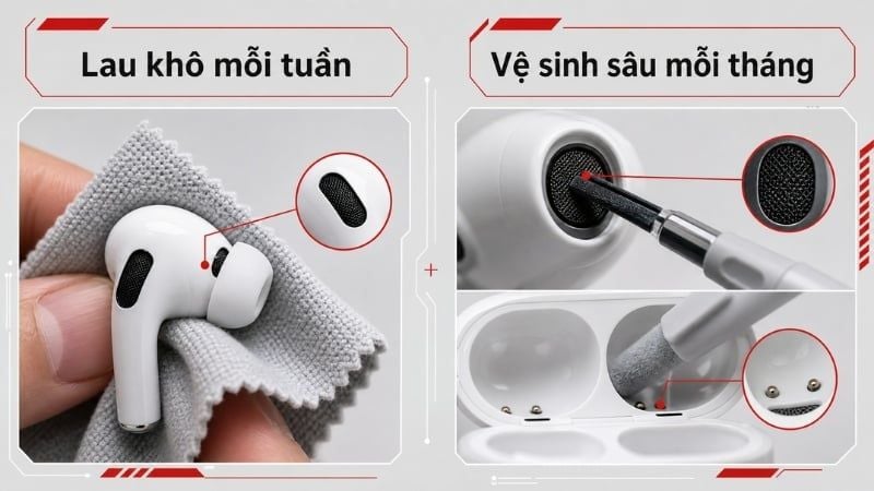 Tần suất vệ sinh AirPods phù hợp
