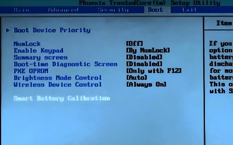 Hiệu chỉnh pin qua BIOS