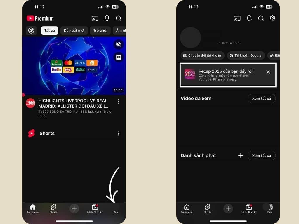 Cách xem YouTube Recap 2025 trên điện thoại - GEARVN