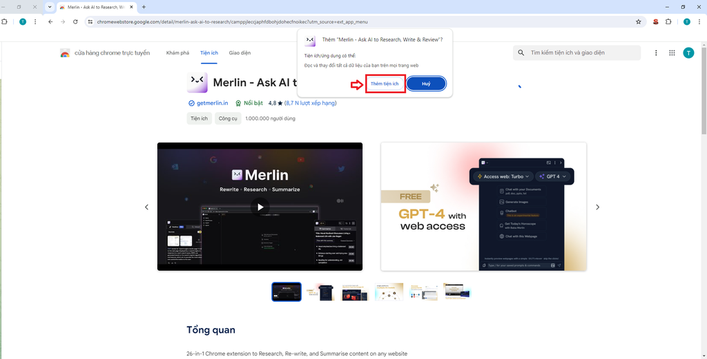 Hướng dẫn cài đặt Merlin ChatGPT chi tiết