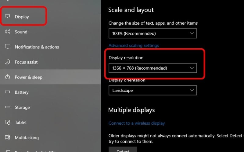 Kiểm tra độ phân giải màn hình laptop